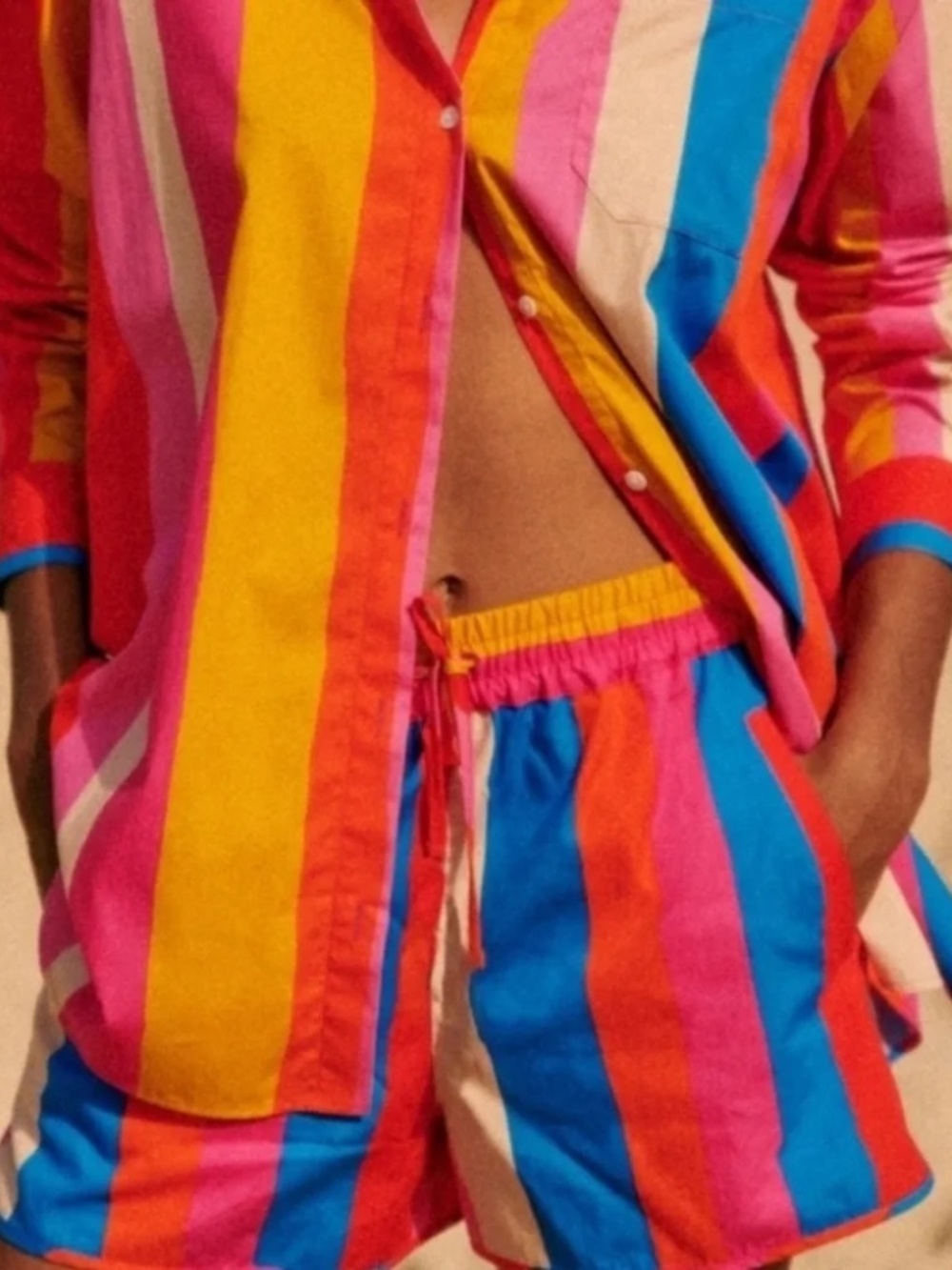 Sezane x Farm Rio Kurt Shorts Striped Size 36 - Picture 2 of 8